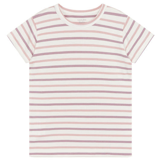 T-shirt in Bamboo - Righe malva