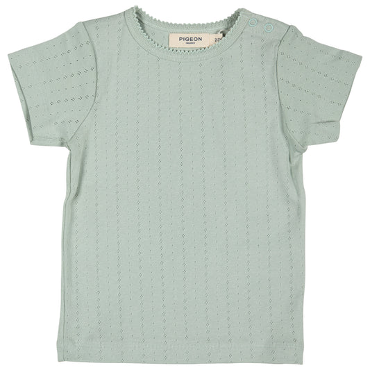 T-shirt in Cotone Biologico Pointelle - Verde