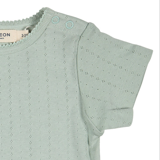 T-shirt in Cotone Biologico Pointelle - Verde