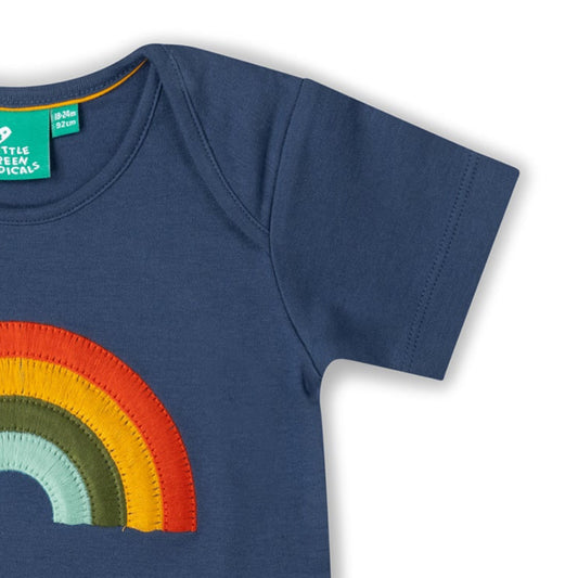 T-shirt in Cotone Biologico con applicazione - Arcobaleno