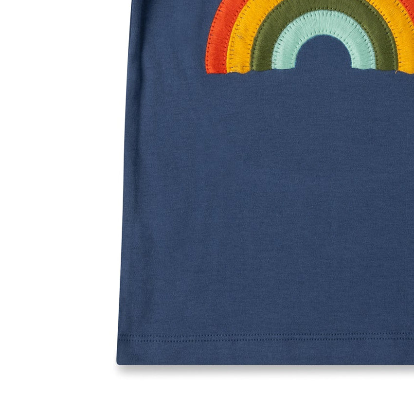 T-shirt in Cotone Biologico con applicazione - Arcobaleno