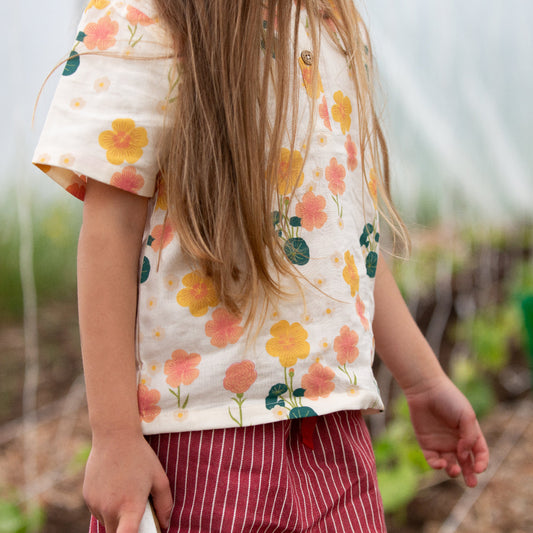 Maglia serafino in mussola di Cotone Biologico - Flora