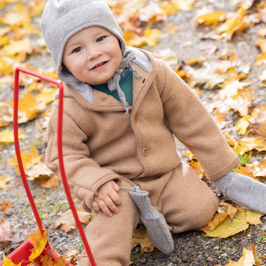 Tuta da esterno in Lana Cotta biologica - Caramello