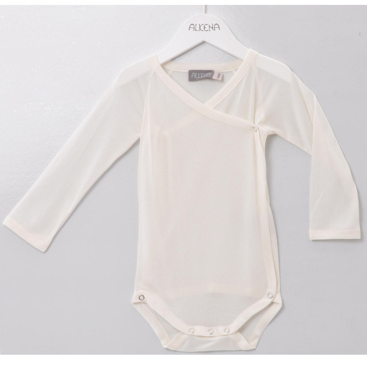 Body con chiusura kimono manica lunga in seta liscia