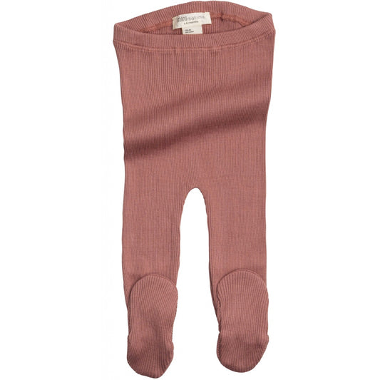 Pantaloni neonato con piedini in seta e cotone Antique red