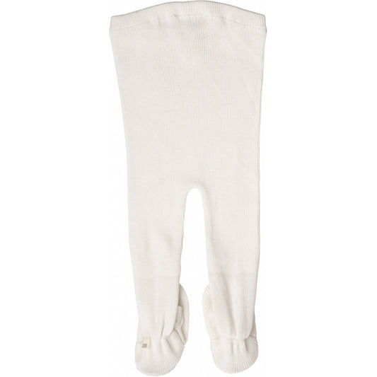 Pantaloni neonato con piedini in seta e cotone Bianco
