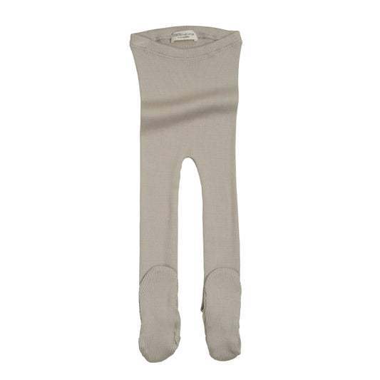 Pantaloni neonato con piedini in seta e cotone Sabbia