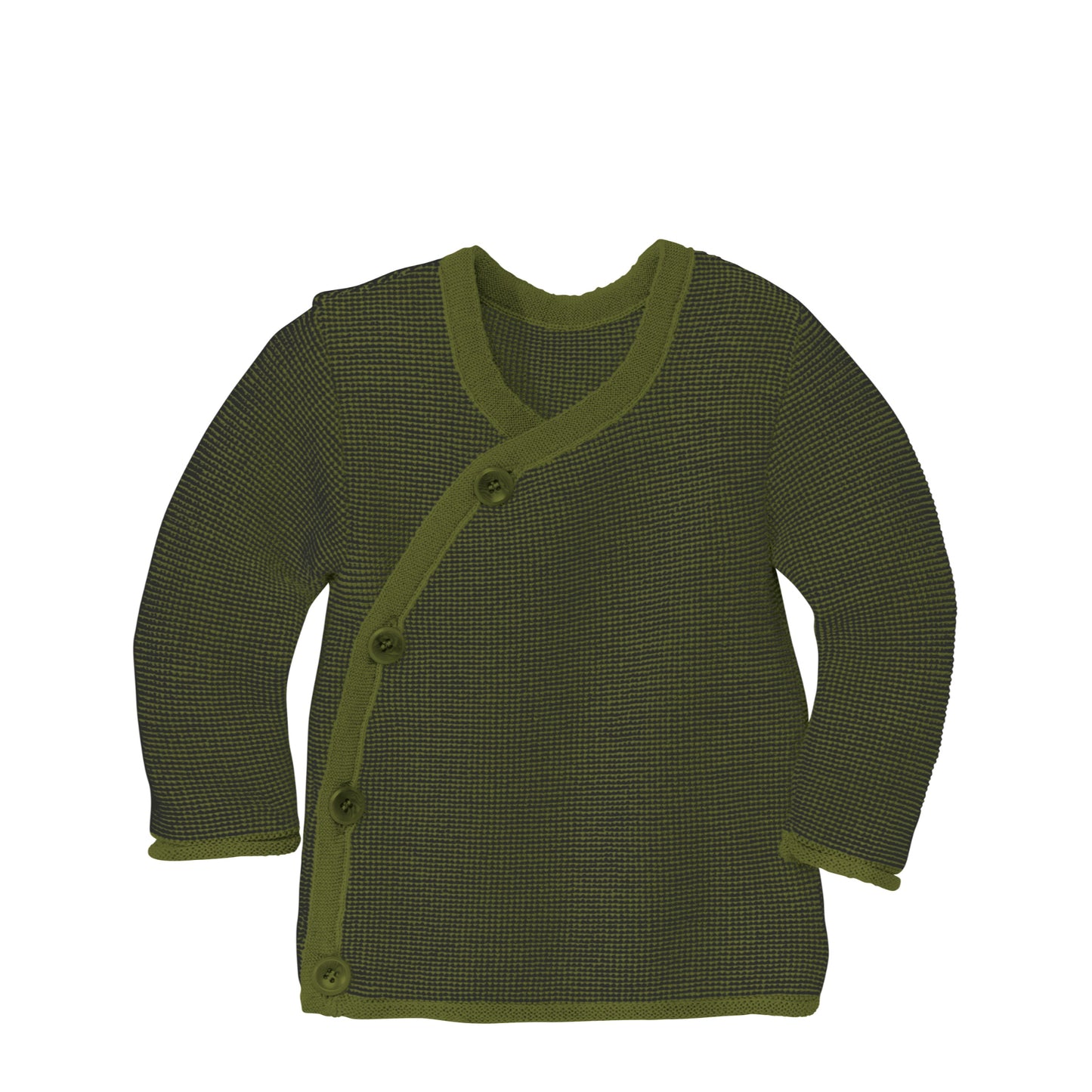 Cardigan con allacciatura kimono Oliva/Antracite mélange